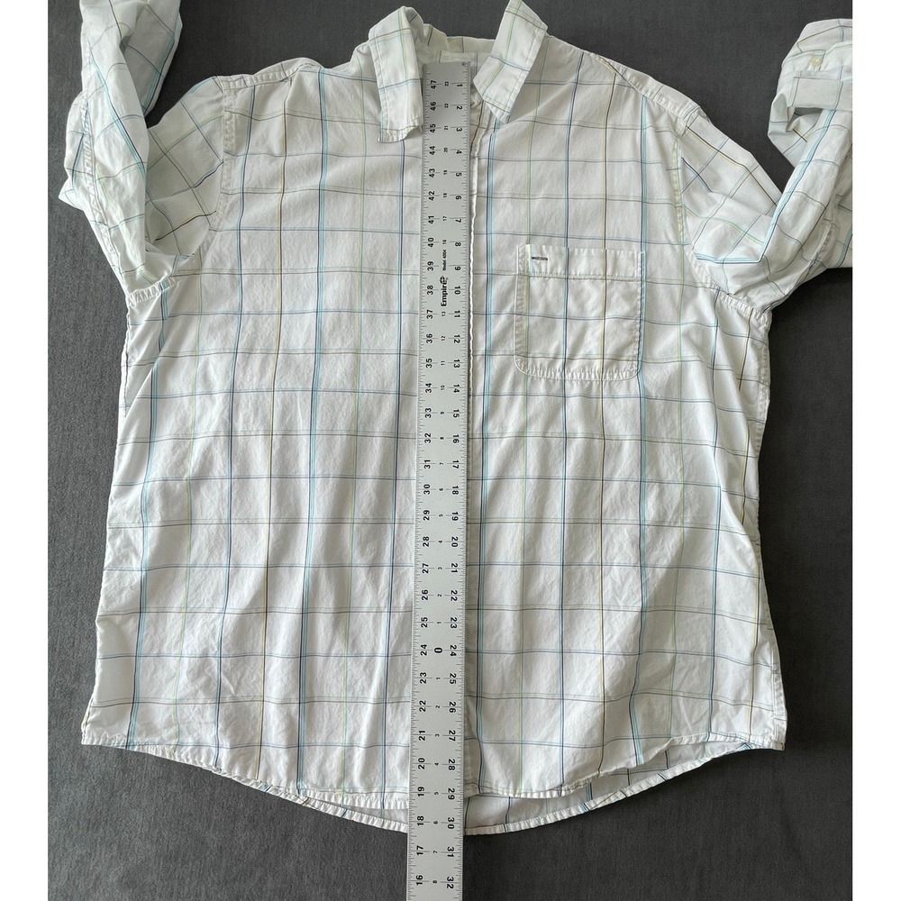 Wrangler Button Down Shirt Mens XL White Plaid Check Long Sleeve Western Casual - Picture 7 of 8